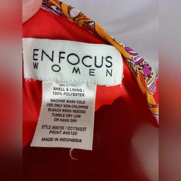 ENFOCUS WOMEN Artistic Preppy Clueless Paisley‎ Print Red Dress (#229) - Picture 2 of 10